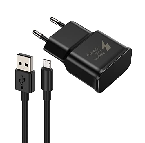 AFC 2A Schnellladegerät - USB-Netzteil mit 2m Micro-USB-Kabel kompatibel mit Samsung Galaxy S7/S7 Edge/S6/S6 Edge/S5/S4/A6/J7/J3/Note 5/Note 4/3/LG G4/G3, Xiaomi, Redmi usw. von HECHOBO