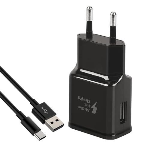 Ladekabel USB c mit netzteil, Schnellladekabel Ladekabel Für Samsung Galaxy S10 S9 S8 A53 A52 A34 A33 S22 S21 S20FE, A14 A13 5g M54 M53 M34 M33 Z Flip3, 15w Ladegerät USB c + 2m original ladekabel von HECHOBO