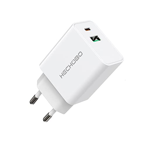 USB C Ladegerät 20W, 2-Port USB C Netzteil PD 3.0 USB C Charger Ladestecker und QC 3.0 USB C Power Adapter für i Phone 14/13/12/11 Pro iPad/Air Google Pixel Galaxy S22 Ultr, 20W USB C Stecker von HECHOBO