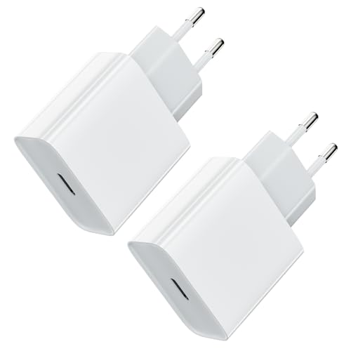USB C Stecker [2-Pack], 20W USB C Adapter Apple Ladegerät USB C Netzteil Schnellladegerät Netzteil für iPhone 15 14 13 12 11 Pro Max SE XS XR 8 Plus, Samsung Galaxy, Handy Charger von HECHOBO