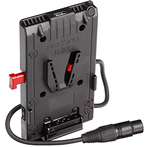HEDBOX UNIX-4X - V-Mount Akkuplatte mit 3X D-Tap und USB, Anschlusskabel mit 4-Polig XLR Stecker von HEDBOX