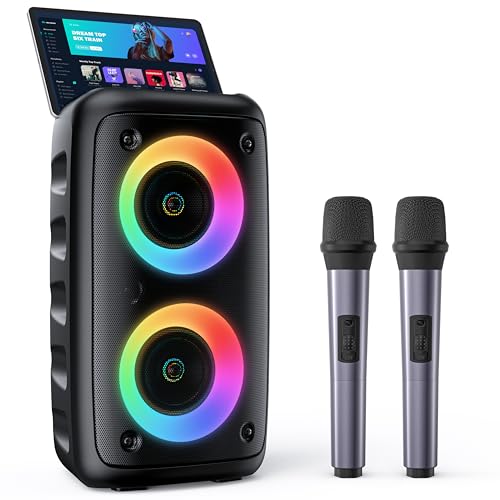 Karaoke Maschine, Karaoke Anlage Mit 2 Mikrofonen, Tragbare Karaoke Maschine Mit 2 Drahtlosen Mikrofone, Bluetooth Lautsprecher Box Für Erwachsene/Kinder Mit Led Lichteffekte, Black Karaoke Maschine, Karaoke Anlage Mit 2 Mikrofonen, Tragbare Karaoke Maschine Mit 2 Drahtlosen Mikrofone, Bluetooth Lautsprecher Box Für Erwachsene/Kinder Mit Led Lichteffekte, Black von HEEBUKE