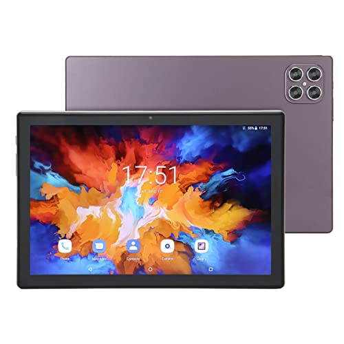 10,1-Zoll-Tablet, Tablet-Computer Vorne 8 MP Hinten 20 MP 2-in-1 1920 X 1200 IPS-Display mit Tastatur und Maus Zum Lesen für Android 11 (Lila) von HEEPDD