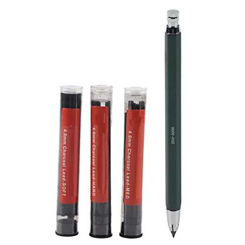 Automatische Bleistift, automatische Malerei Bleistift mit 4,0 mm löschbaren Kohlestift Kern Professionelle Zeichnung Skizzieren Bleistift-Set für die Kunstherstellung von HEEPDD