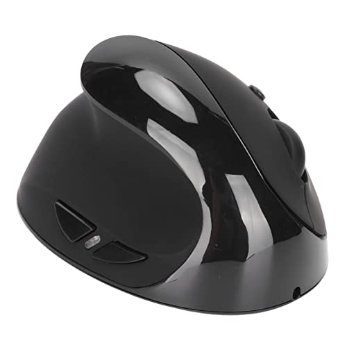 HEEPDD Ergonomische Linkshändermaus, über USB Wiederaufladbar, Gummierte, Matte Oberfläche. Vertikale Maus für Tablets (Schwarz) von HEEPDD