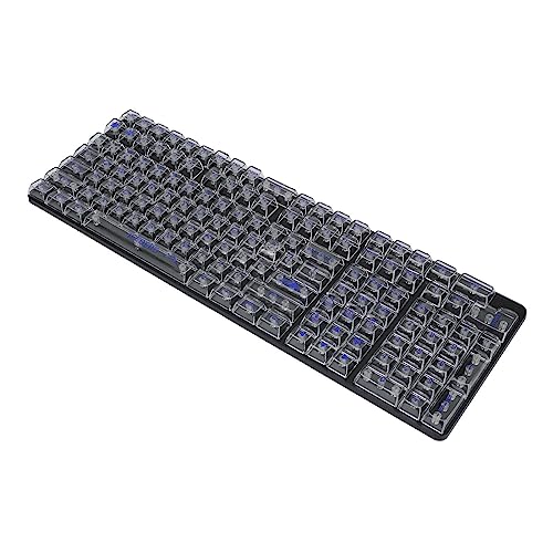HEEPDD Mechanische Tastatur-Tastenkappen, Einfache Installation, Transparente Tastenkappen CBSA, Höhe 132 Tasten für 87-Tasten-Tastatur (Weiße Blaue Buchstaben) von HEEPDD