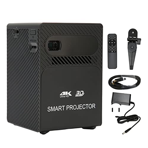 HEEPDD Tragbarer Projektor, Projektor mit Fernbedienung, Auto Correct 3D 4K-Unterstützung für die Schule (Schwarz) von HEEPDD