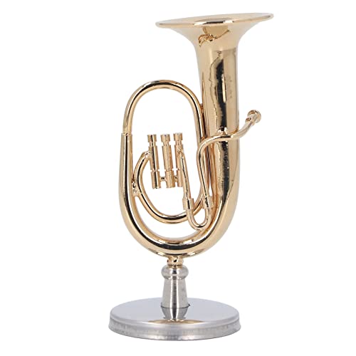 Mini-Tuba-Modell, Miniatur-Tuba-Modell, Messing, Vergoldet, Euphonium, Mini-Miniatur-Tuba-Musikinstrument, Modell für Zuhause, Schule, Büro von HEEPDD