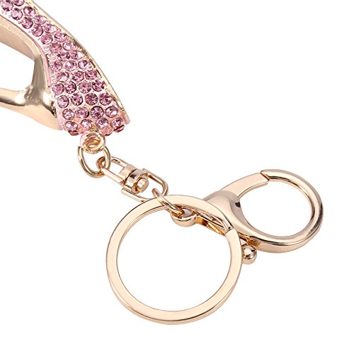 -Schlüsselbund, High Heel -Legierungschlüsselriss, Ideal für Geschenke, mit und Loop, für Taschen oder Autos (PINK) von HEEPDD