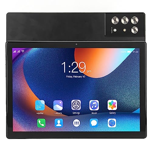 Tablet-PC, 2-in-1, 7000 MAh Akku, 8 MP Vorne, 16 MP Hinten, 8-Kern-CPU, 10,1 Zoll Tablet mit Schutzhülle Zum Lernen (EU-Stecker) von HEEPDD