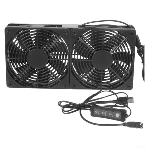 HEIBTENY 120Mm 5V USB Lüfter Mit Drehzahlregler, Anti-Staub-Lüfterfilter, Lüfter Mit Hohem Luftvolumen Für Desktop-Computer, Modems Und Router(Doppellüfter) von HEIBTENY