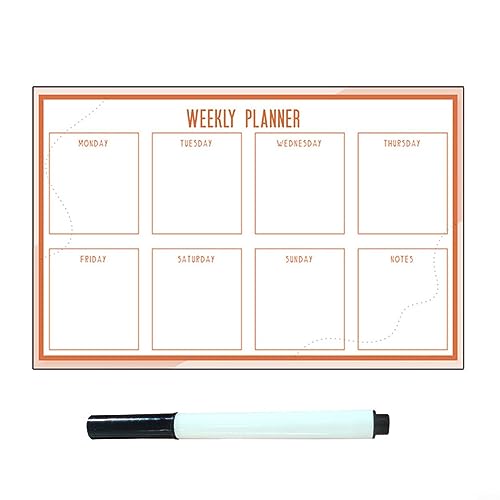 HEIBTENY Langlebiger magnetischer Wochenplaner, Whiteboard-Kalender, stark klebend, schmutzabweisende Oberfläche, kostenloser trocken abwischbarer Stift, für die Organisation von täglichen Aufgaben, von HEIBTENY