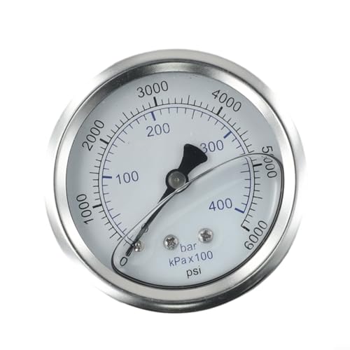 HEIBTENY Manometer Für Hochdruckreiniger, M14 X 1,5 Gewinde, Hochdruckreiniger-Manometer 0–400 Bar, 6000 Psi, Metall, D2,5 Zoll von HEIBTENY