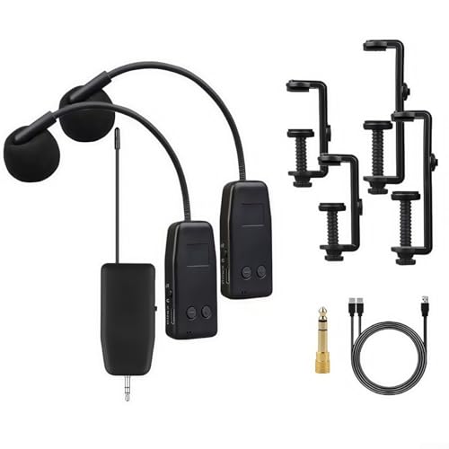 HEIBTENY Tragbares 2,4 G kabelloses Mikrofon-Set für Violinisten und Cellisten, umfassendes Paket enthält Clips und Adapter (1 zu 2) von HEIBTENY
