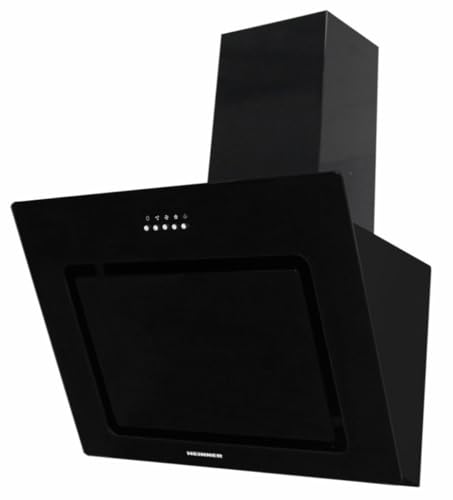 HEINNER DCH-650RGBK Schräghaube Einbau Dunstabzugshaube 60 cm, Umluft 586 m³/h, 3 Einstellungen, Schwarzes Glas von HEINNER