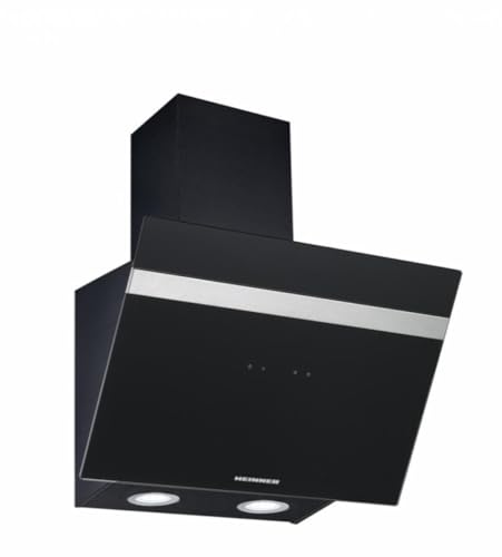 HEINNER A+ HDCH-6060RGBK Touch Control Schräge Dunstabzugshaube 60 cm, Umlufthaube 546,2 m³/h, Schwarzes Glas von HEINNER