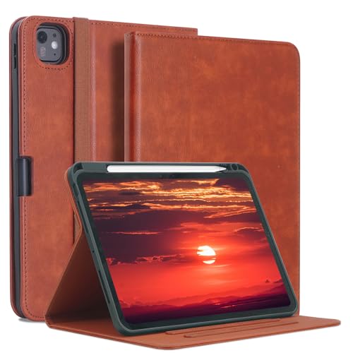 HEISHAYU Hülle für iPad Pro 11 Zoll M4 2024 (5. Generation),TPU-Schutzhülle Case mit Stifthalter Pencil,Braun von HEISHAYU