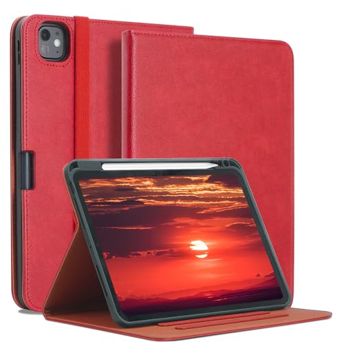 HEISHAYU Hülle für iPad Pro 11 Zoll M4 2024 (5. Generation),TPU-Schutzhülle Case mit Stifthalter Pencil,Rot von HEISHAYU