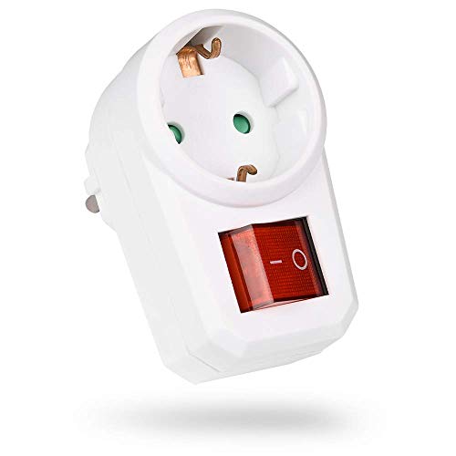HEITECH Abschaltbarer Zwischenstecker 2-polig, weiß, beleuchteter Schalter, HEITECH Abschaltbarer Zwischenstecker 2-polig, weiß, beleuchteter Schalter, von HEITECH Promotion GmbH