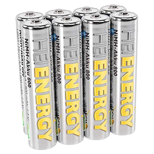 HEITECH AAA Akku Micro 800 mAh 1,2V NiMH TÜV geprüft 8 Stück - Wiederaufladbare Batterien mit geringer Selbstentladung - Akkus für Geräte mit hohem Stromverbrauch HEITECH AAA Akku Micro 800 mAh 1,2V NiMH TÜV geprüft 8 Stück - Wiederaufladbare Batterien mit geringer Selbstentladung - Akkus für Geräte mit hohem Stromverbrauch von HEITECH Promotion GmbH