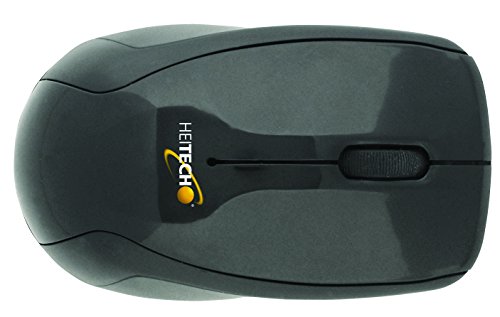 HEITECH Kabellose Mini-Maus, 2tlg HM01 3 Tasten-Scroll-Maus, schwarz von HEITECH Promotion GmbH