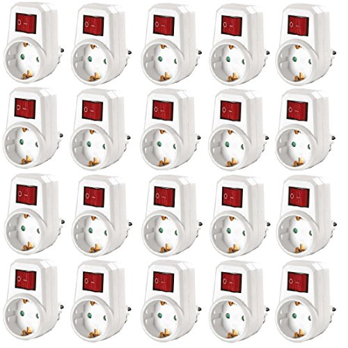 Heitech 20er-Pack Zwischenstecker mit Netzschalter 2-polig Tüv/GS-Zeichen Heitech 20er-Pack Zwischenstecker mit Netzschalter 2-polig Tüv/GS-Zeichen von HEITECH Promotion GmbH