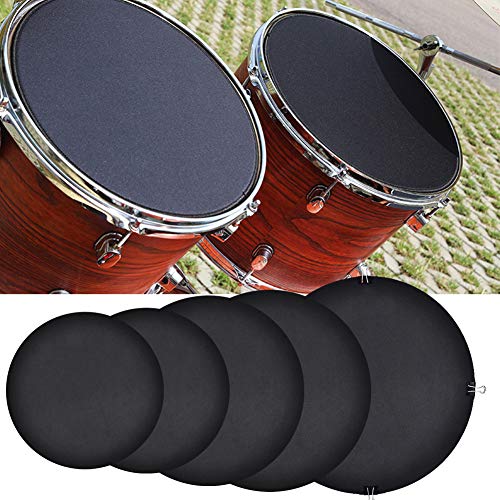 Drum Kit Silencer Pads Bass Drum Patch 55×55×3 10 Stück Mute Silencer Drumming Practice Pad Bass Drums Quiet Sound Off Black von HEITIGN
