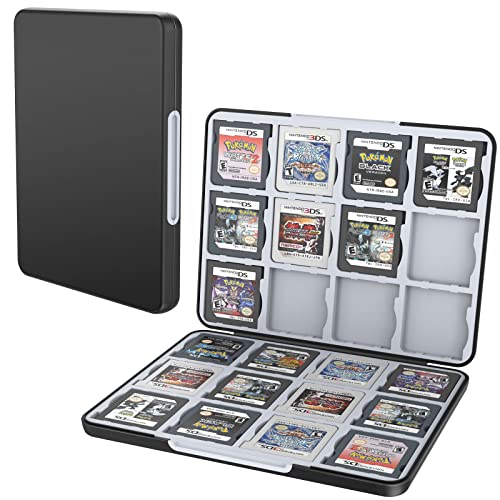 HEIYING Game Card Aufbewahrungs Tasche für Nintendo DS/2DS/3DS, Tragbare 3DS 2DS DS Game Cartridge Holder Storage mit 24 Spielkartenfächern (Black) von HEIYING