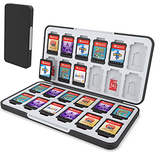 HEIYING Game Card Aufbewahrungsbox für Switch Game Card, Tragbare Schutzhülle Switch OLED Game Memory Card Storage mit 24 Game Card Slots und 24 Micro SD Card Slots. von HEIYING