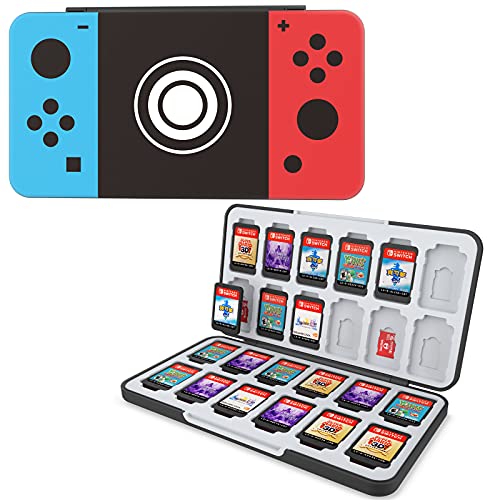 HEIYING Game Card Aufbewahrungsbox für Switch Game Card, Tragbare Schutzhülle Switch OLED Game Memory Card Storage mit 24 Game Card Slots und 24 Micro SD Card Slots. von HEIYING