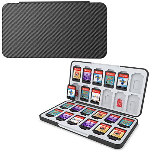 HEIYING Game Card Aufbewahrungsbox für Switch Game Card, Tragbare Schutzhülle Switch OLED Game Memory Card Storage mit 24 Game Card Slots und 24 Micro SD Card Slots. von HEIYING