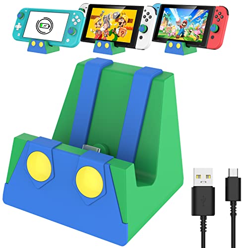 HEIYING Switch Ladestation für Nintendo Switch/Switch Lite/Switch OLED, tragbarer Switch Ladeständer mit Typ C Anschluss, Ersatz kompatibel mit der Offiziellen Nintendo Switch Dock. von HEIYING