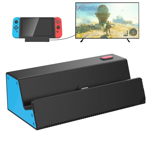 HEIYING Switch TV Docking Station für Nintendo Switch/Switch OLED, Tragbarer Switch TV Dock Ladegerät Ständer mit 4K HDMI Adapter/USB Port/Typ C Ladegerät Port. von HEIYING