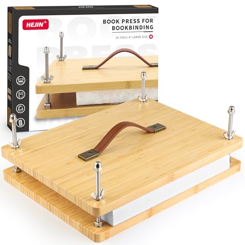 Große Buchpresse, Holz-Buchbinderpresse mit tragbarem Griff-Design, Bambus-Holz-Buchpresse zum Buchbinden, 14,76 x 11,4 cm Große Buchpresse, Holz-Buchbinderpresse mit tragbarem Griff-Design, Bambus-Holz-Buchpresse zum Buchbinden, 14,76 x 11,4 cm von HEJIN
