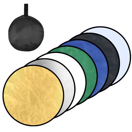 HEKOBAG 7 in 1 Reflektor Fotografie 60cm Lichtreflektor Foto Rund Faltreflektor Diffusor Fotografie Klein Light Reflector Photography Faltbar Scheibenreflektor für Foto Studio Beleuchtung Selfie HEKOBAG 7 in 1 Reflektor Fotografie 60cm Lichtreflektor Foto Rund Faltreflektor Diffusor Fotografie Klein Light Reflector Photography Faltbar Scheibenreflektor für Foto Studio Beleuchtung Selfie von HEKOBAG
