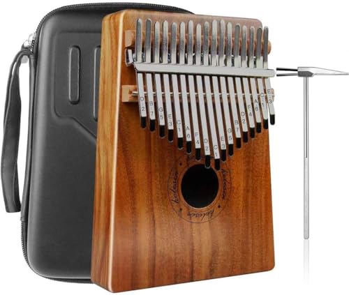 Kalimba 17 Schlüssel, Daumenklavier Kalimba Thumb Piano Finger Solide Kalimba Instrument mit Wasserdichte Schutzbox, Professionelle Kalimba für Kinder, Erwachsene und Musikliebhaber Muttertagsgeschenk von HELESIN