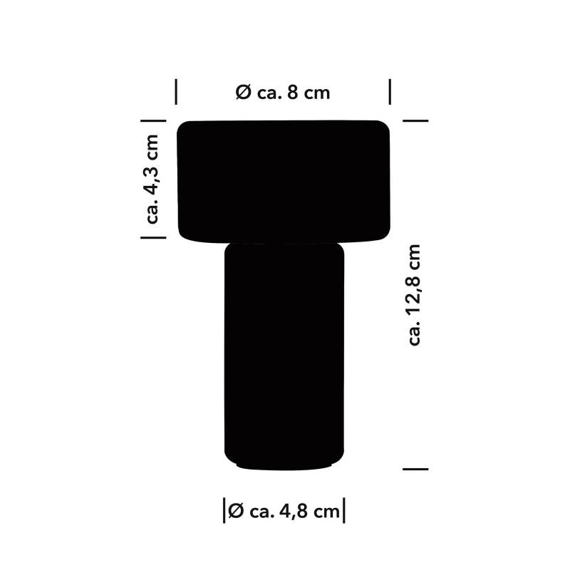 LED-Akku-Tischleuchte Tiny-B, schwarz, Höhe 13 cm, IP54, USB von HELL