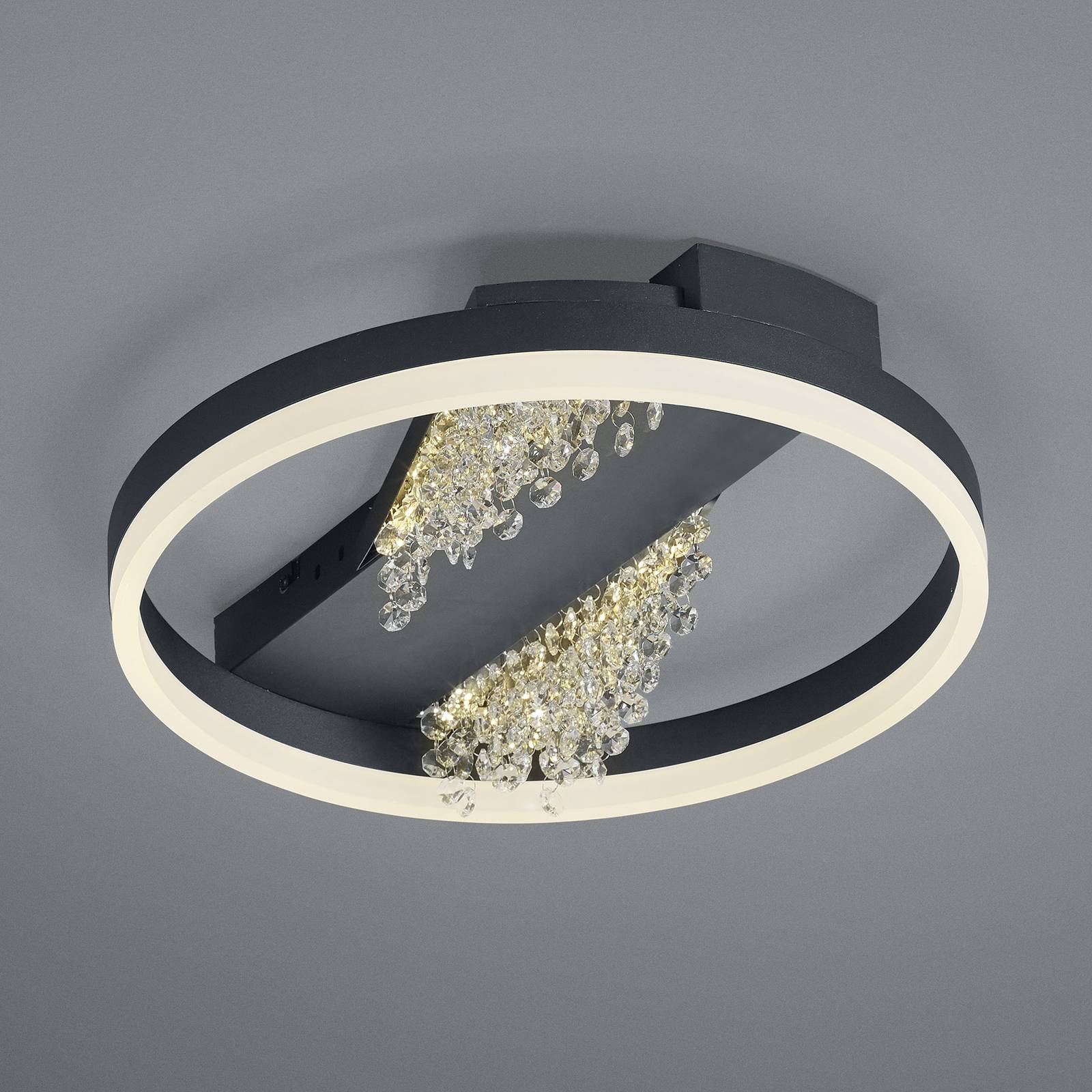 LED-Deckenleuchte Dunja mit Kristall-Optik schwarz LED-Deckenleuchte Dunja mit Kristall-Optik schwarz von HELL
