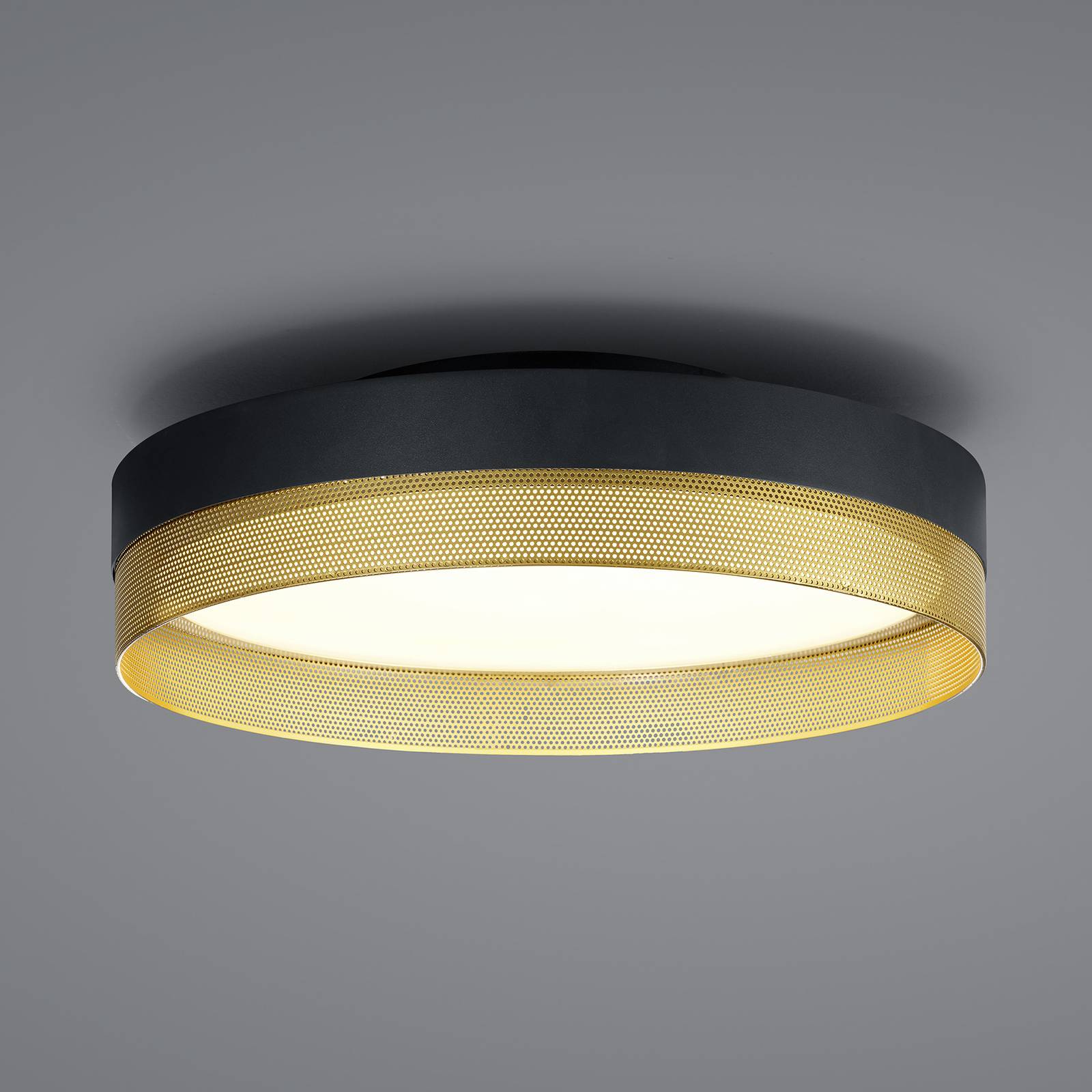 LED-Deckenleuchte Mesh, Ø 45 cm, schwarz/gold LED-Deckenleuchte Mesh, Ø 45 cm, schwarz/gold von HELL