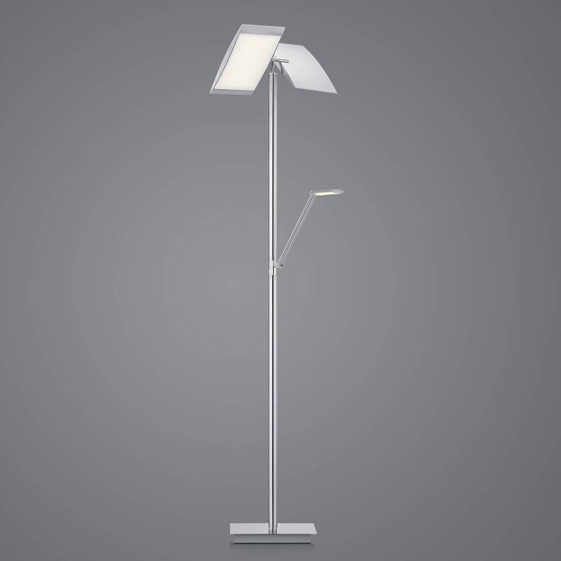 LED-Stehlampe Wim 2-flammig Leselampe nickel/chrom von HELL