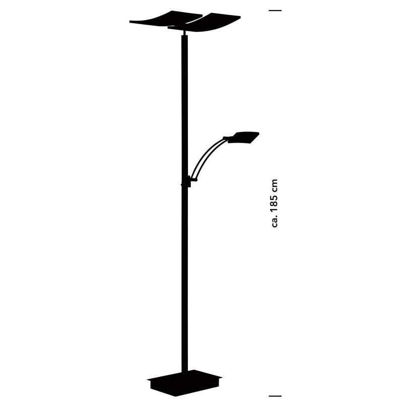 LED-Stehleuchte Andy, 3-flammig, anthrazit, CCT, Dimmer von HELL