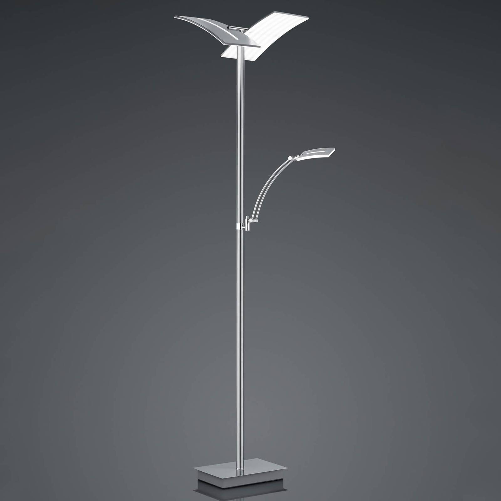 LED-Stehleuchte Dual mit Leselicht, nickel LED-Stehleuchte Dual mit Leselicht, nickel von HELL