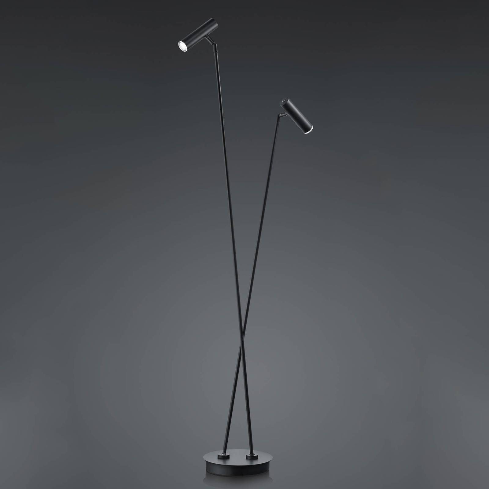 LED-Stehleuchte Tom, 2-flammig, schwarz LED-Stehleuchte Tom, 2-flammig, schwarz von HELL