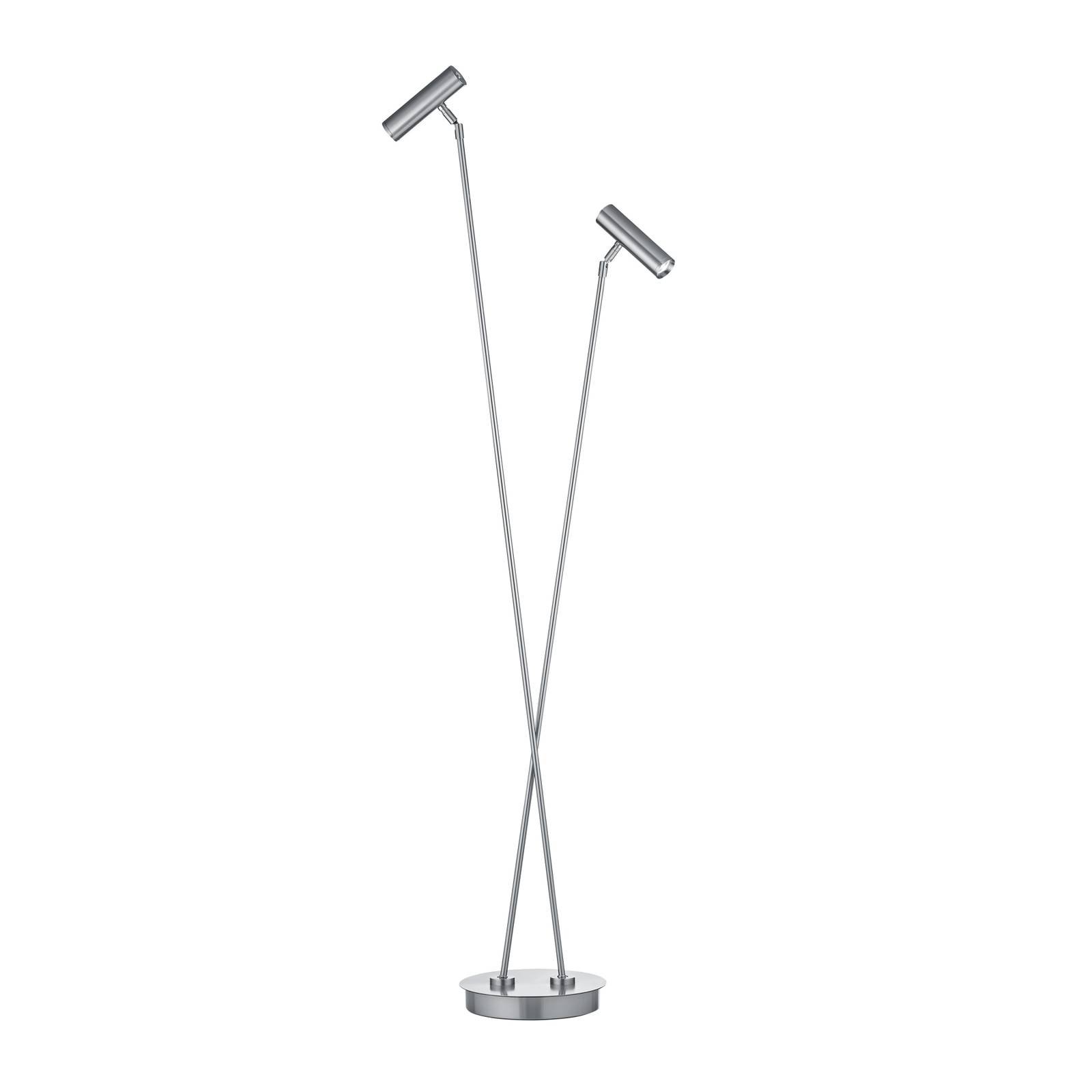 LED-Stehleuchte Tom Pro, nickel matt, 2-flammig, CCT, Dimmer LED-Stehleuchte Tom Pro, nickel matt, 2-flammig, CCT, Dimmer von HELL