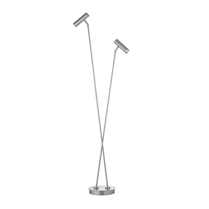 LED-Stehleuchte Tom Pro, nickel matt, 2-flammig, CCT, Dimmer von HELL
