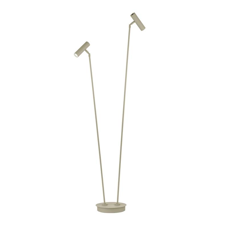 LED-Stehleuchte Tom Pro, sandfarben, 2-flammig, CCT, Dimmer von HELL