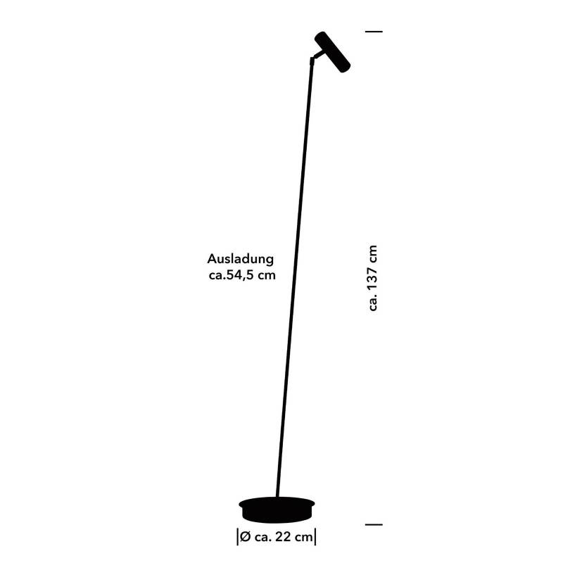 LED-Stehleuchte Tom Pro, schwarz, 1-flammig, CCT, Dimmer von HELL