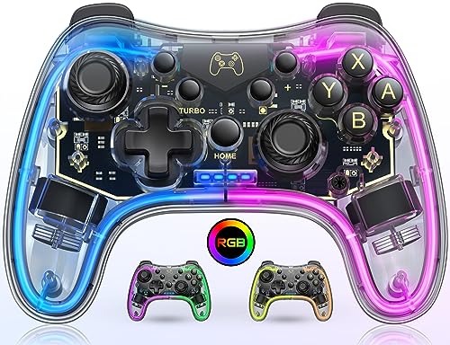 HELLCOOL Switch Controller mit Cooles RGB Licht Look/Aufwecken/Turbo Funktion/Präzise Joystick/Dual Motors Vibrations von HELLCOOL