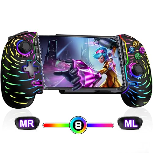 HELLCOOL Wireless Handy Controller, Handheld Smartphone Controller mit Hall Joysticks für Android/iphone, Controller kompatibel mit PS Remote Play/Xbox Cloud/Steam Link/GeForce Now/MFi Apple Arcade HELLCOOL Wireless Handy Controller, Handheld Smartphone Controller mit Hall Joysticks für Android/iphone, Controller kompatibel mit PS Remote Play/Xbox Cloud/Steam Link/GeForce Now/MFi Apple Arcade von HELLCOOL