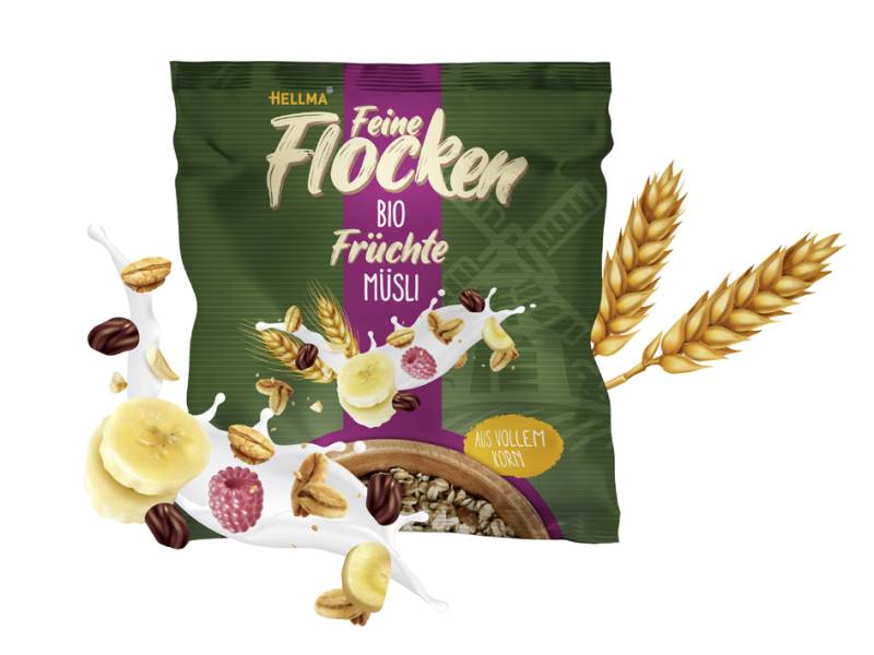 HELLMA Bio Früchte Müsli, im Portionsbeutel 45 g von HELLMA
